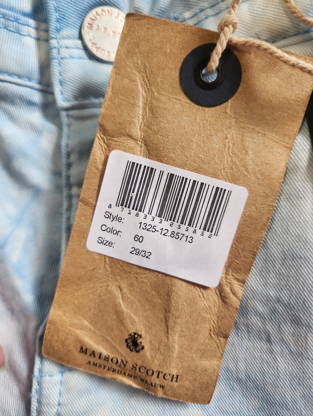 Rare Maison Scotch Amsterdams Blauw Memory Blue Tie Dye Skinny Jeans NWT 29/32 - Picture 14 of 16